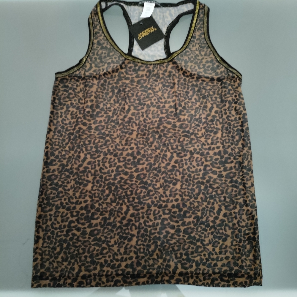 Andrew Christian leopard sheer tank M NWT - Picture 2 of 10